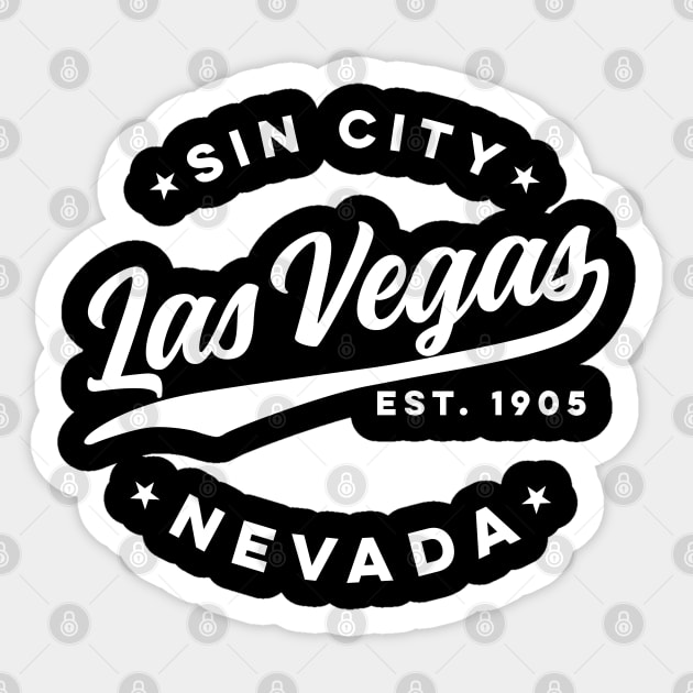 Sin City Las Vegas Nevada (White) Sticker by DetourShirts